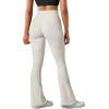 imageSUUKSESS Women Ribbed Seamless Flare Leggings Bootcut High Waist Yoga Pants1 Beige