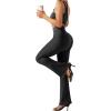 imageSUUKSESS Women Ribbed Seamless Flare Leggings Bootcut High Waist Yoga Pants1 Black