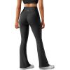 imageSUUKSESS Women Ribbed Seamless Flare Leggings Bootcut High Waist Yoga Pants1 Black