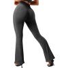 imageSUUKSESS Women Ribbed Seamless Flare Leggings Bootcut High Waist Yoga Pants1 Black