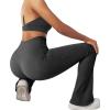 imageSUUKSESS Women Ribbed Seamless Flare Leggings Bootcut High Waist Yoga Pants1 Black