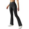imageSUUKSESS Women Ribbed Seamless Flare Leggings Bootcut High Waist Yoga Pants1 Black