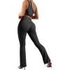 imageSUUKSESS Women Ribbed Seamless Flare Leggings Bootcut High Waist Yoga Pants1 Black
