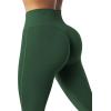 imageSUUKSESS Women Ribbed Seamless Flare Leggings Bootcut High Waist Yoga Pants1 Green
