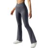 imageSUUKSESS Women Ribbed Seamless Flare Leggings Bootcut High Waist Yoga Pants1 Grey
