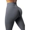 imageSUUKSESS Women Ribbed Seamless Flare Leggings Bootcut High Waist Yoga Pants1 Grey