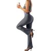 imageSUUKSESS Women Ribbed Seamless Flare Leggings Bootcut High Waist Yoga Pants1 Grey