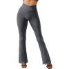 imageSUUKSESS Women Ribbed Seamless Flare Leggings Bootcut High Waist Yoga Pants1 Grey