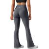 imageSUUKSESS Women Ribbed Seamless Flare Leggings Bootcut High Waist Yoga Pants1 Grey