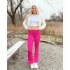 imageSUUKSESS Women Ribbed Seamless Flare Leggings Bootcut High Waist Yoga Pants1 Hot Pink