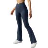 imageSUUKSESS Women Ribbed Seamless Flare Leggings Bootcut High Waist Yoga Pants1 Navy Blue