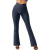 imageSUUKSESS Women Ribbed Seamless Flare Leggings Bootcut High Waist Yoga Pants1 Navy Blue