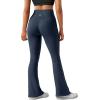 imageSUUKSESS Women Ribbed Seamless Flare Leggings Bootcut High Waist Yoga Pants1 Navy Blue