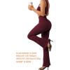 imageSUUKSESS Women Ribbed Seamless Flare Leggings Bootcut High Waist Yoga Pants1 Wine Red