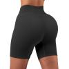 imageSUUKSESS Women Ribbed Seamless Leggings High Waisted Workout Gym Yoga Pants17 Shorts Black