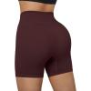 imageSUUKSESS Women Ribbed Seamless Leggings High Waisted Workout Gym Yoga Pants17 Shorts Black Cherry