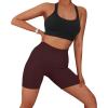 imageSUUKSESS Women Ribbed Seamless Leggings High Waisted Workout Gym Yoga Pants17 Shorts Black Cherry