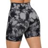imageSUUKSESS Women Ribbed Seamless Leggings High Waisted Workout Gym Yoga Pants17 Shorts Black Tie Dye