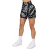 imageSUUKSESS Women Ribbed Seamless Leggings High Waisted Workout Gym Yoga Pants17 Shorts Black Tie Dye