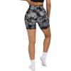 imageSUUKSESS Women Ribbed Seamless Leggings High Waisted Workout Gym Yoga Pants17 Shorts Black Tie Dye