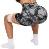 imageSUUKSESS Women Ribbed Seamless Leggings High Waisted Workout Gym Yoga Pants17 Shorts Black Tie Dye