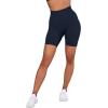 imageSUUKSESS Women Ribbed Seamless Leggings High Waisted Workout Gym Yoga Pants17 Shorts Dark Blue