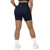 imageSUUKSESS Women Ribbed Seamless Leggings High Waisted Workout Gym Yoga Pants17 Shorts Dark Blue