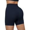 imageSUUKSESS Women Ribbed Seamless Leggings High Waisted Workout Gym Yoga Pants17 Shorts Dark Blue
