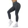 imageSUUKSESS Women Ribbed Seamless Leggings High Waisted Workout Gym Yoga Pants18 Acid Wash Blue