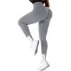 imageSUUKSESS Women Ribbed Seamless Leggings High Waisted Workout Gym Yoga Pants18 Acid Wash Grey