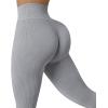 imageSUUKSESS Women Ribbed Seamless Leggings High Waisted Workout Gym Yoga Pants18 Acid Wash Grey