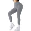 imageSUUKSESS Women Ribbed Seamless Leggings High Waisted Workout Gym Yoga Pants18 Acid Wash Grey