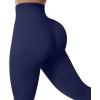 imageSUUKSESS Women Ribbed Seamless Leggings High Waisted Workout Gym Yoga Pants18 Dark Blue