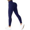 imageSUUKSESS Women Ribbed Seamless Leggings High Waisted Workout Gym Yoga Pants18 Dark Blue