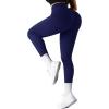 imageSUUKSESS Women Ribbed Seamless Leggings High Waisted Workout Gym Yoga Pants18 Dark Blue