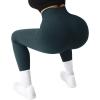 imageSUUKSESS Women Ribbed Seamless Leggings High Waisted Workout Gym Yoga Pants18 Deep Green