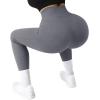 imageSUUKSESS Women Ribbed Seamless Leggings High Waisted Workout Gym Yoga Pants18 Grey