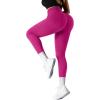 imageSUUKSESS Women Ribbed Seamless Leggings High Waisted Workout Gym Yoga Pants18 Hot Pink
