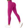 imageSUUKSESS Women Ribbed Seamless Leggings High Waisted Workout Gym Yoga Pants18 Hot Pink