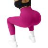 imageSUUKSESS Women Ribbed Seamless Leggings High Waisted Workout Gym Yoga Pants18 Hot Pink