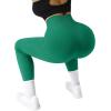 imageSUUKSESS Women Ribbed Seamless Leggings High Waisted Workout Gym Yoga Pants18 Jade Green