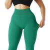 imageSUUKSESS Women Ribbed Seamless Leggings High Waisted Workout Gym Yoga Pants18 Jade Green