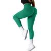 imageSUUKSESS Women Ribbed Seamless Leggings High Waisted Workout Gym Yoga Pants18 Jade Green
