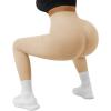 imageSUUKSESS Women Ribbed Seamless Leggings High Waisted Workout Gym Yoga Pants18 Khaki