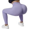imageSUUKSESS Women Ribbed Seamless Leggings High Waisted Workout Gym Yoga Pants18 Light Purple