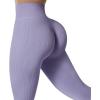 imageSUUKSESS Women Ribbed Seamless Leggings High Waisted Workout Gym Yoga Pants18 Light Purple