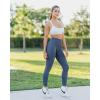 imageSUUKSESS Women Ribbed Seamless Leggings High Waisted Workout Gym Yoga Pants18 Navy Blue