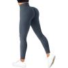 imageSUUKSESS Women Ribbed Seamless Leggings High Waisted Workout Gym Yoga Pants18 Navy Blue