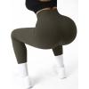 imageSUUKSESS Women Ribbed Seamless Leggings High Waisted Workout Gym Yoga Pants18 Olive Green