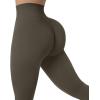 imageSUUKSESS Women Ribbed Seamless Leggings High Waisted Workout Gym Yoga Pants18 Olive Green
